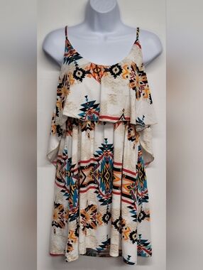 Self Esteem L Top Spaghetti Strap Tunic Southwestern Vintage